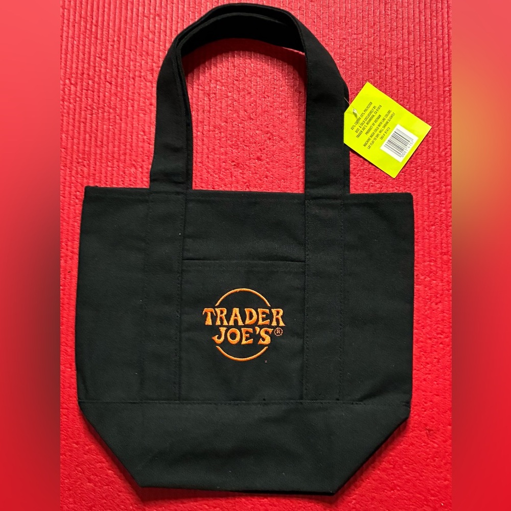 Brand New Trader Joe's Black Mini Tote Bag